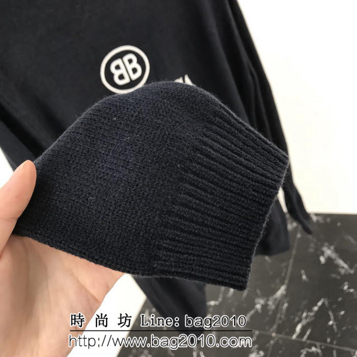 Balenciaga巴黎世家 18ss秋冬 雙B刺繡字母針織毛衣 深藍色/灰色兩色入 情侶款 ydi2002